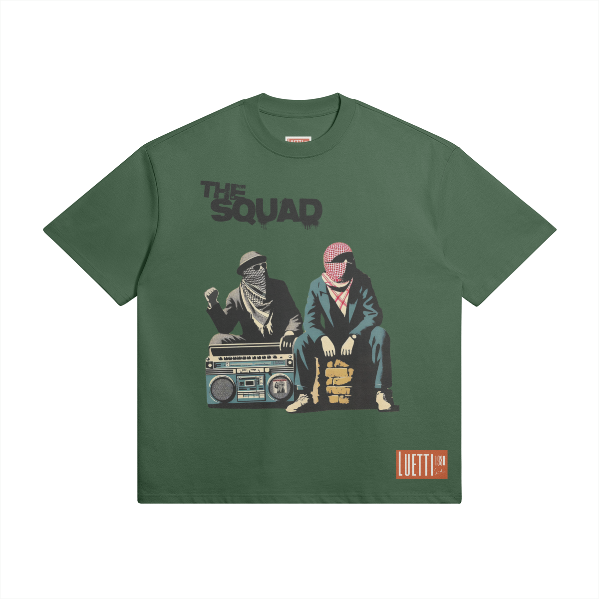 80's retro Palestine Solidarity Squad Super Oversized Heavyweight Tee