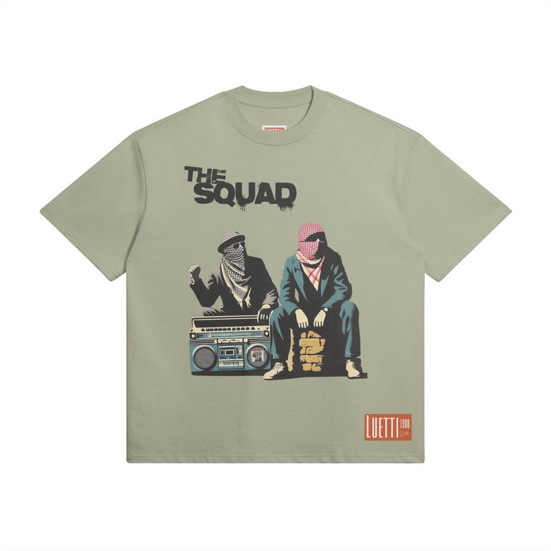 80's retro Palestine Solidarity Squad Super Oversized Heavyweight Tee