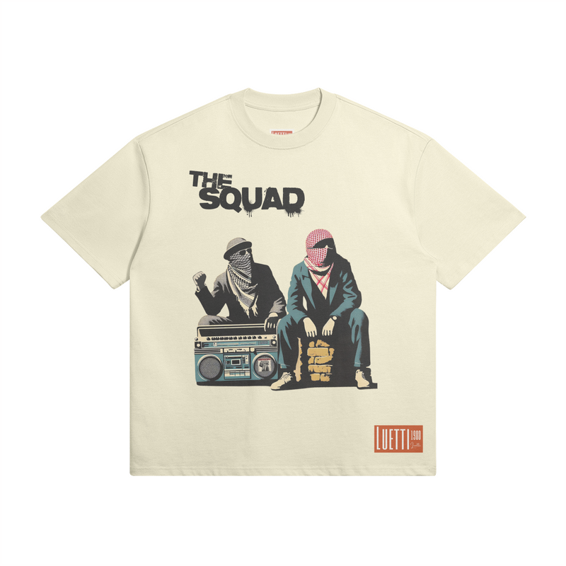 80's retro Palestine Solidarity Squad Super Oversized Heavyweight Tee