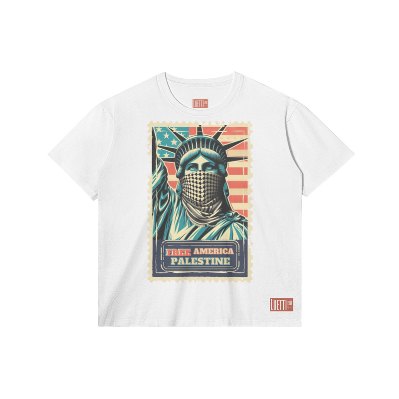 Free America Free Palestine Regular Fit (not cropped) T-shirt