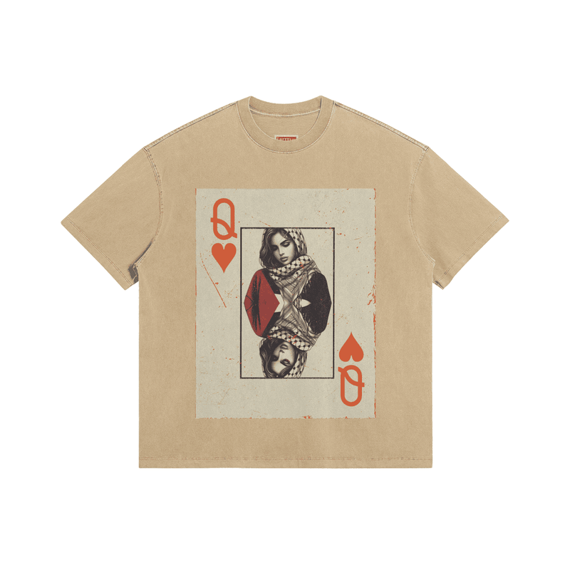 Queen of Hearts Washed Oversized Tee