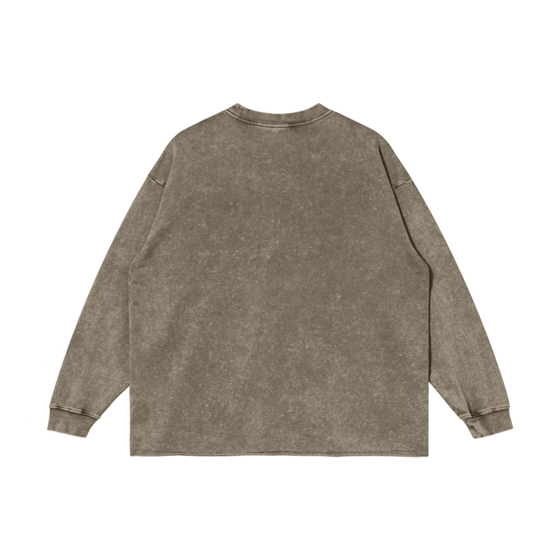 Falastin Long Sleeve Raw Hem Crew [CUSTOM]