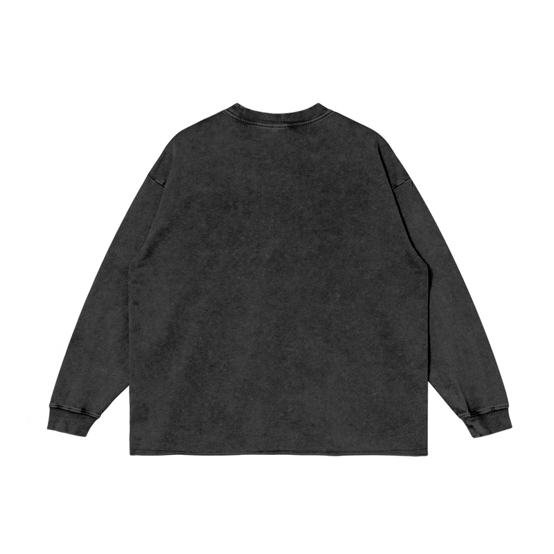 Falastin Long Sleeve Raw Hem Crew [CUSTOM]