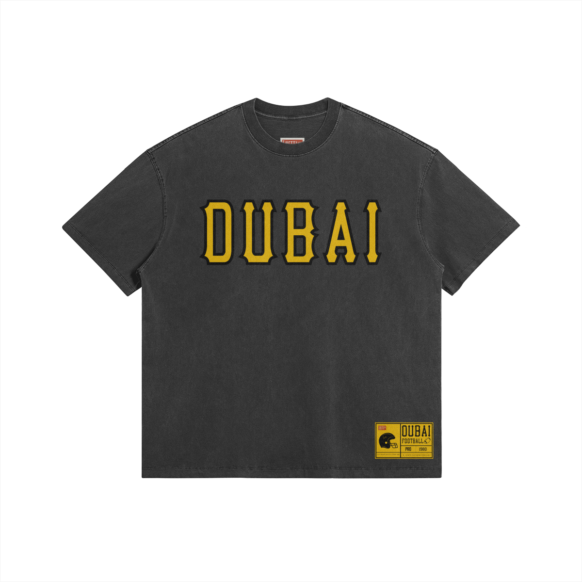 Dubai Retro Football Premium Quality Washed Oversized Tee