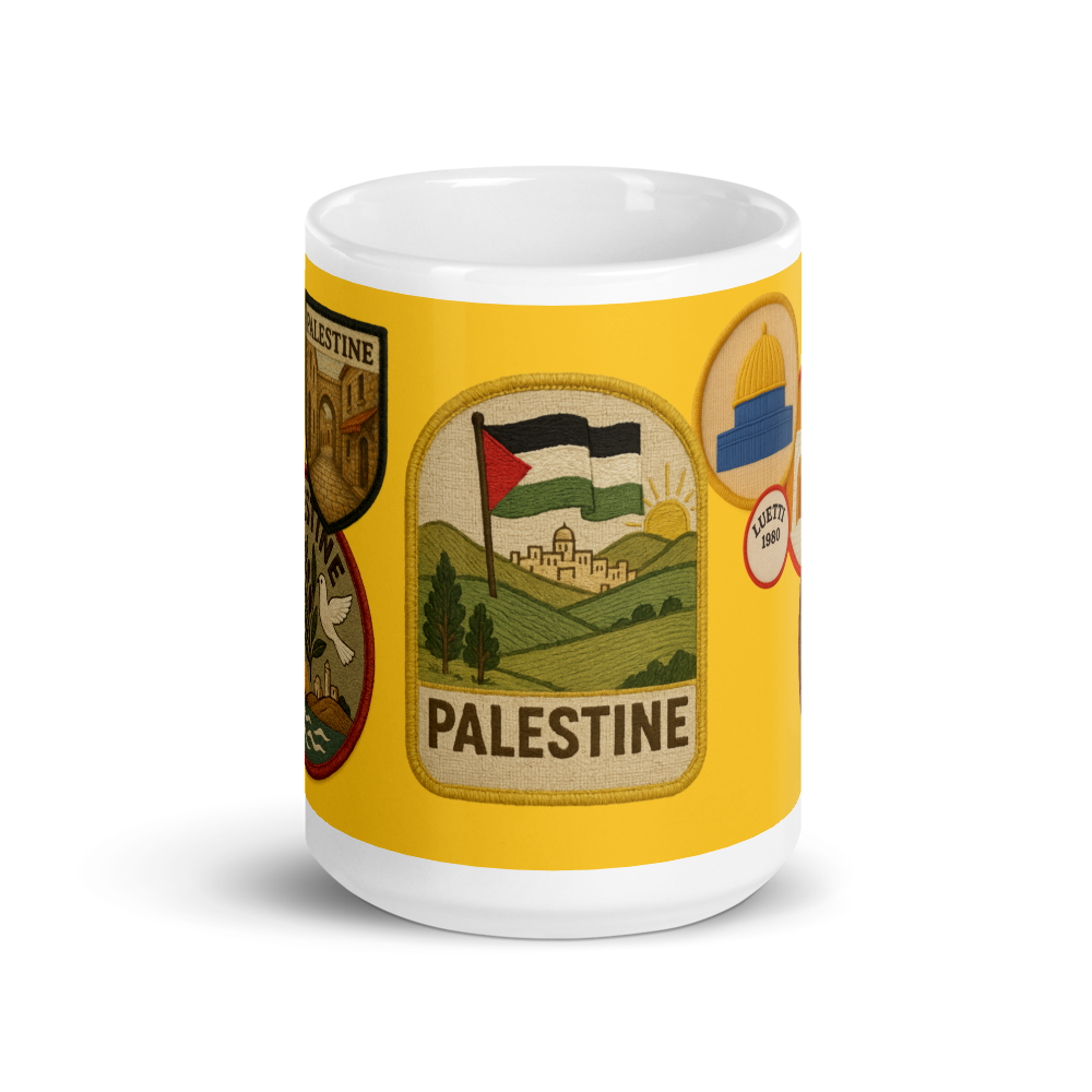Palestine Vintage Patches White Glossy 20 Oz Mug