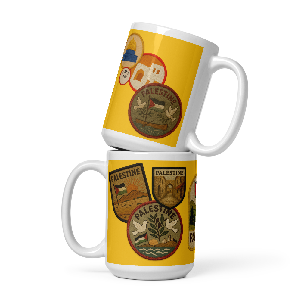Palestine Vintage Patches White Glossy 20 Oz Mug