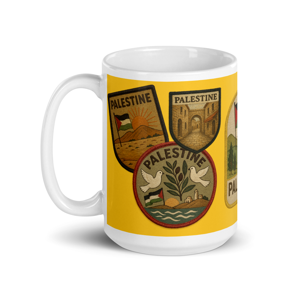 Palestine Vintage Patches White Glossy 20 Oz Mug