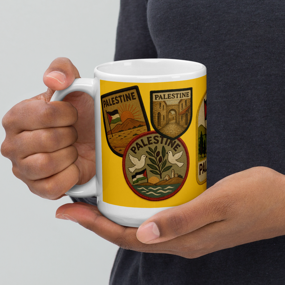 Palestine Vintage Patches White Glossy 20 Oz Mug