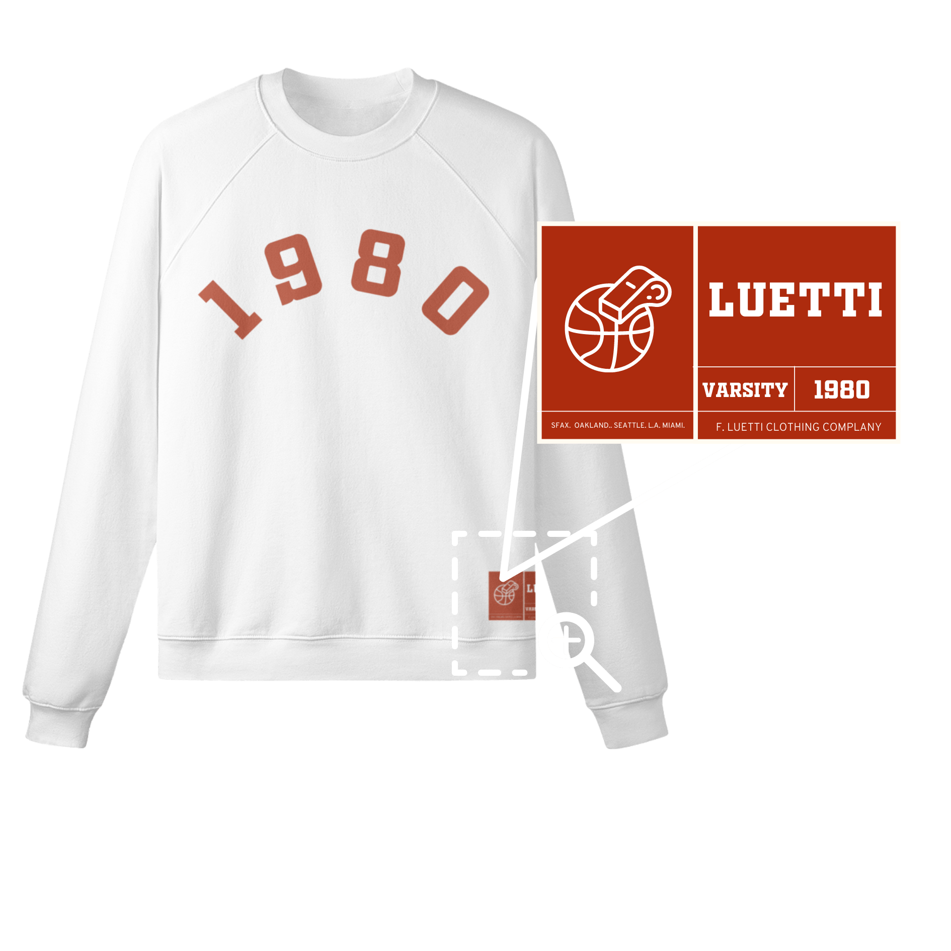 1980 Retro Athletics Oversized Raglan Sweatshirt