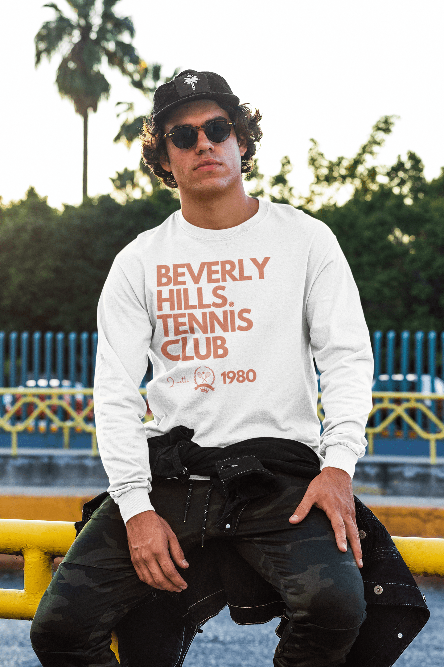 Retro Beverly Hills Tennis Club Loose Long Sleeve