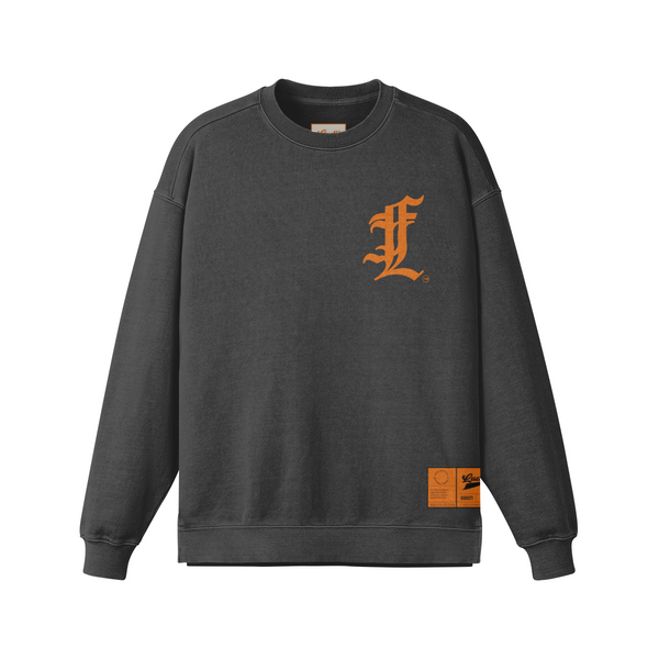 Luetti FL Old English Logo  Oversized Side Slit Faded Sweatshirt