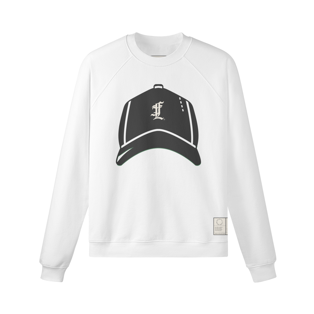 Luetti 1980 Hat Graphic Unisex Raglan Sweatshirt