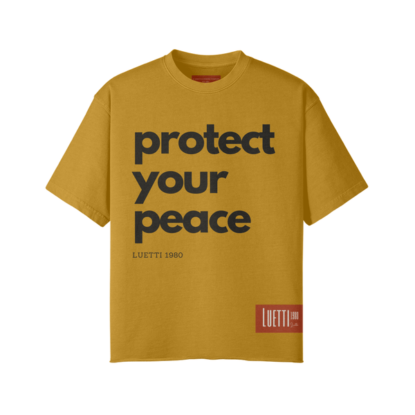 Luetti 1980 Protect Your Peace Unisex Faded Raw Hem T-shirt