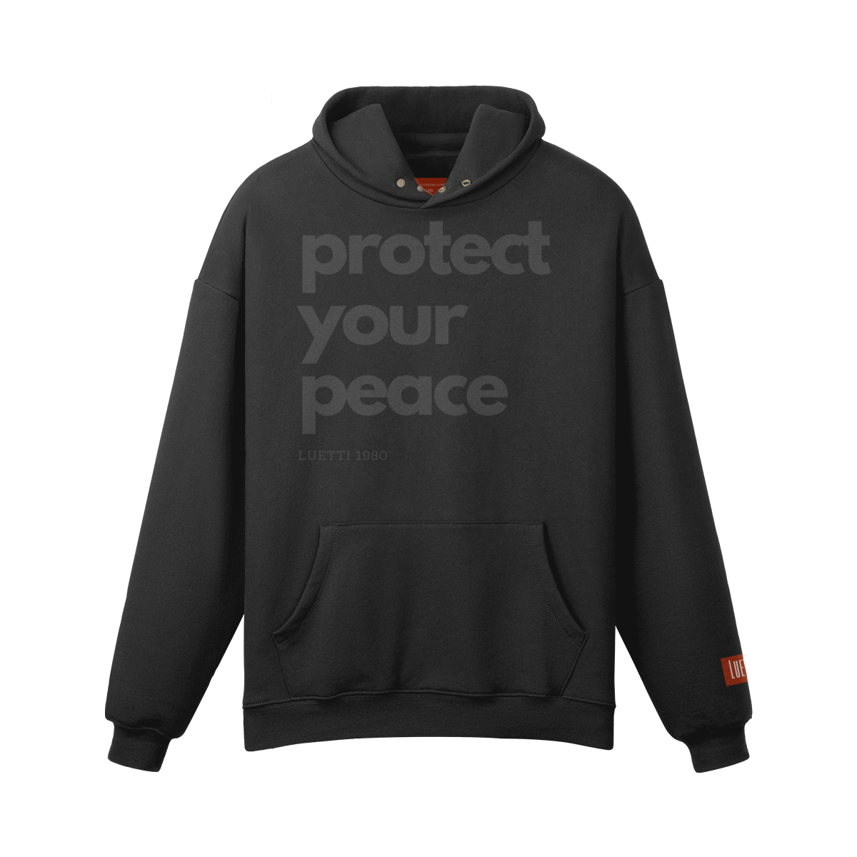 Luetti 1980 "Protect Your Peace" Snap Collar Oversized Hoodie