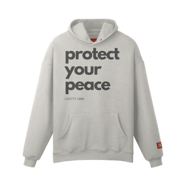 Luetti 1980 "Protect Your Peace" Snap Collar Oversized Hoodie