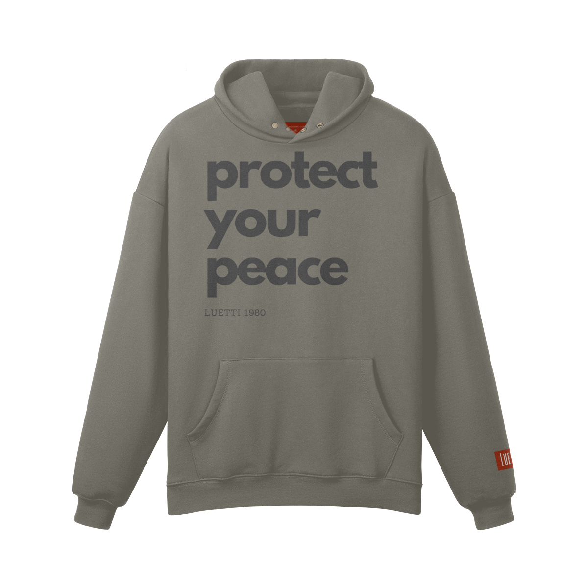 Luetti 1980 "Protect Your Peace" Snap Collar Oversized Hoodie