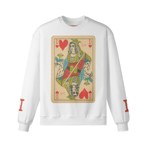 vintage queen of hearts white sweatshirt