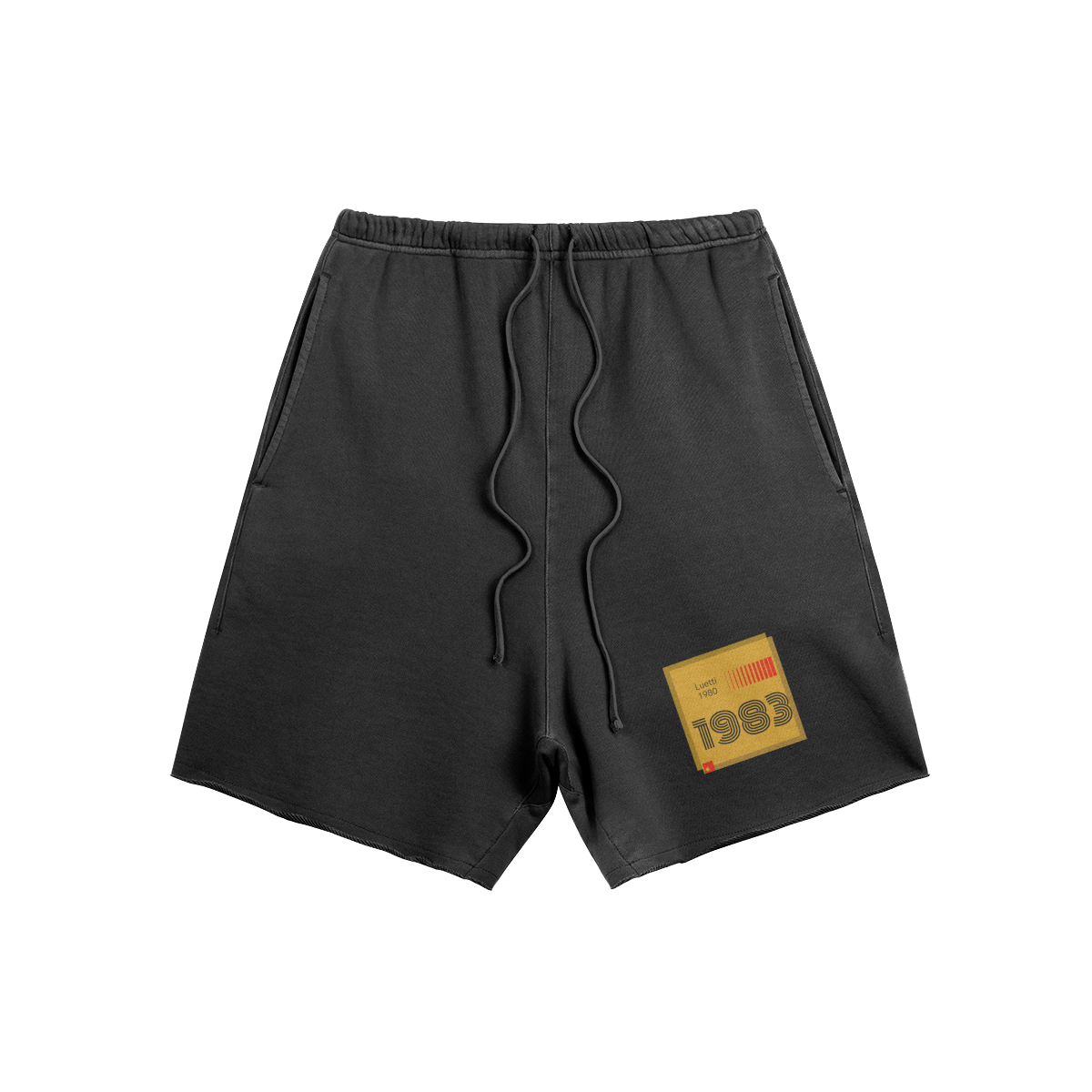 Retro 1983 Raw Hem Washed Oversized Shorts