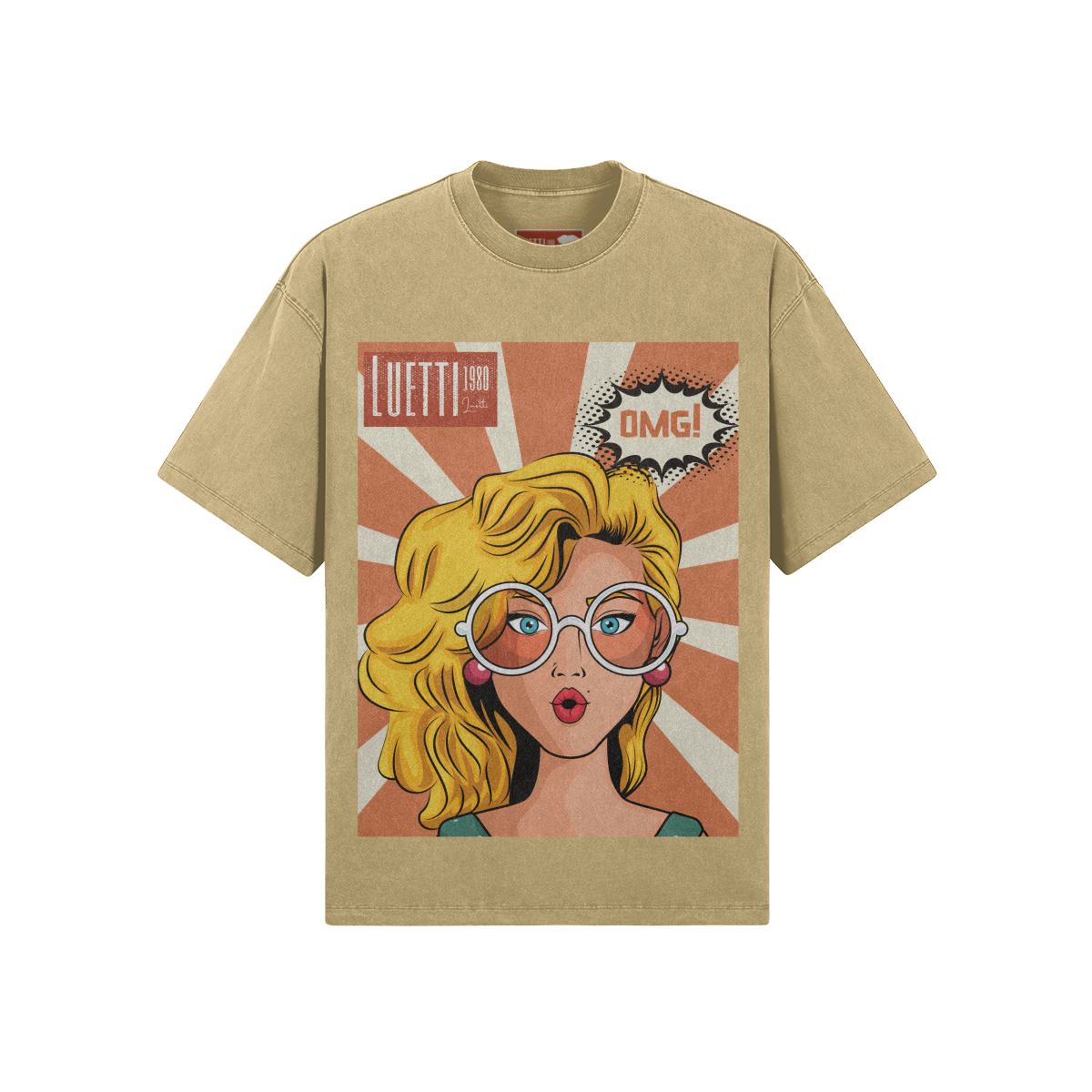 Retro Graphic Washed Oversized Crew Neck T-shirt