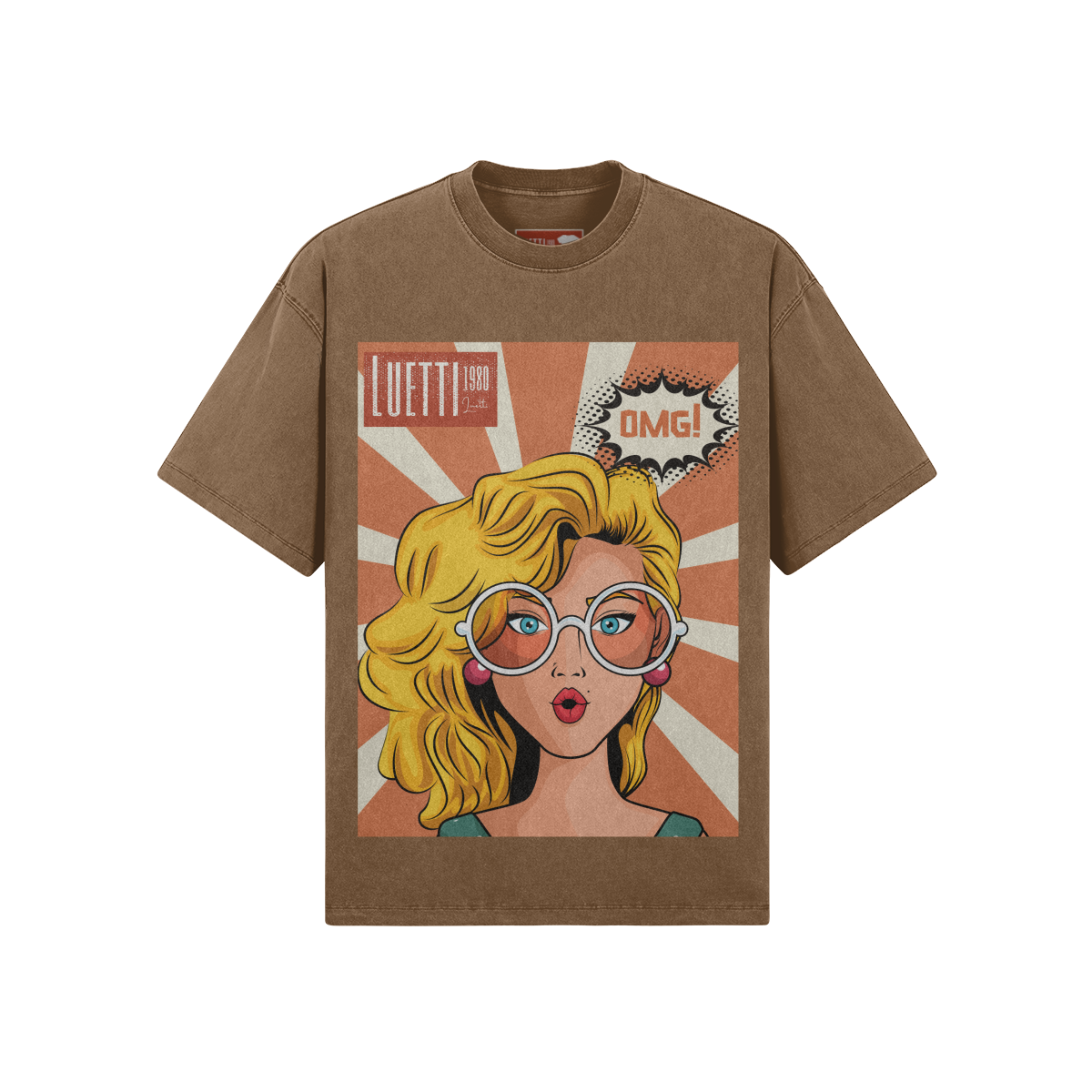 Retro Graphic Washed Oversized Crew Neck T-shirt