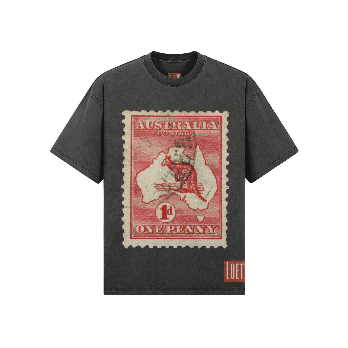 Australia Stamp Oversized Washed T-shirt