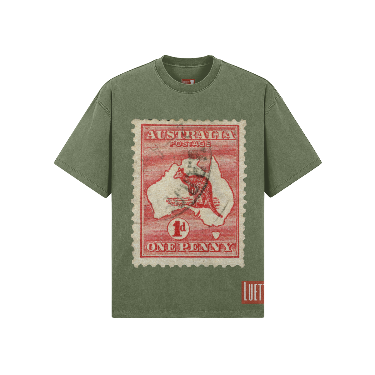 Australia Stamp Oversized Washed T-shirt