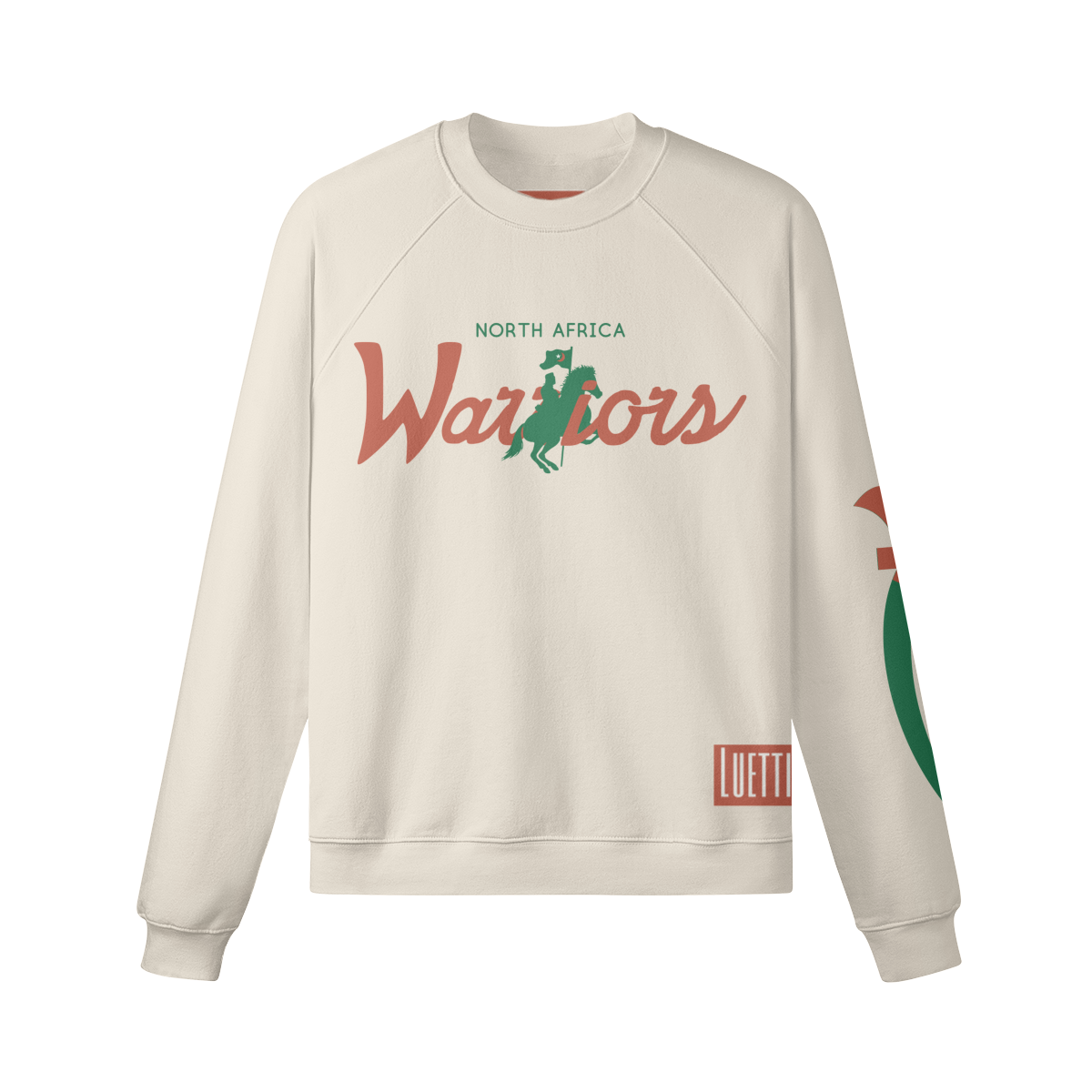 North Africa Warriors Retro Script Raglan Oversized Sweatshirt