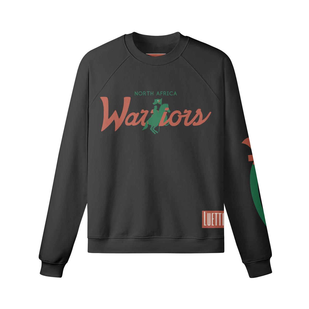 North Africa Warriors Retro Script Raglan Oversized Sweatshirt