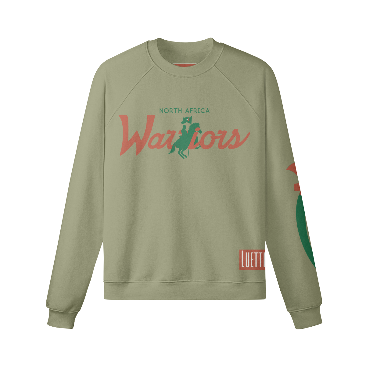 North Africa Warriors Retro Script Raglan Oversized Sweatshirt