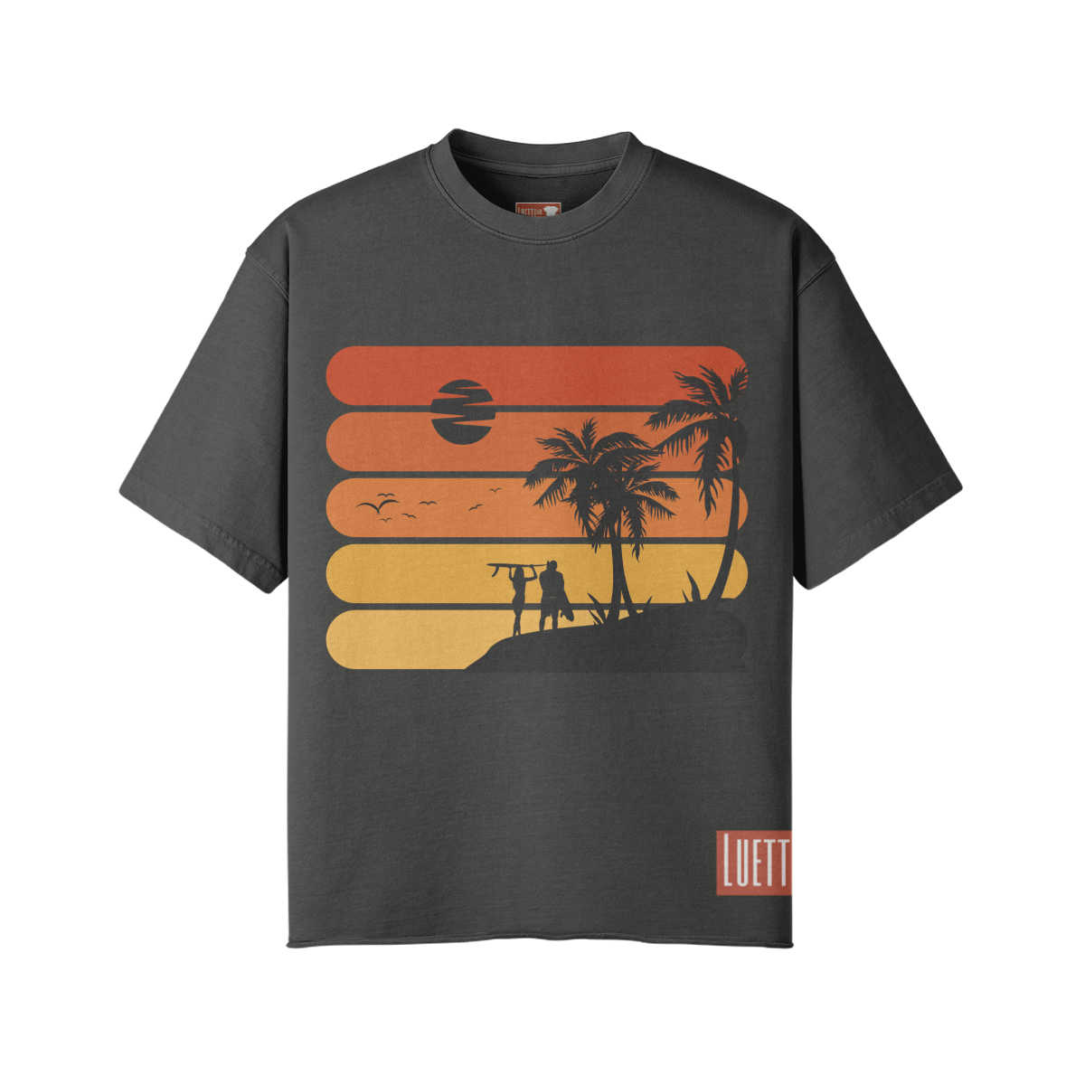 Vintage Surfing Oversized Raw Hem T-shirt