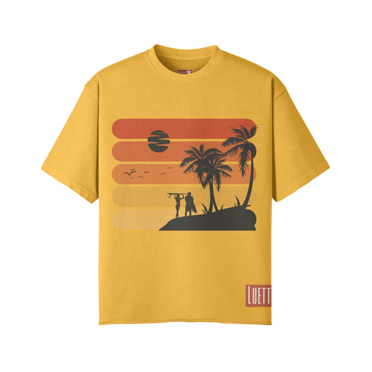 Vintage Surfing Oversized Raw Hem T-shirt