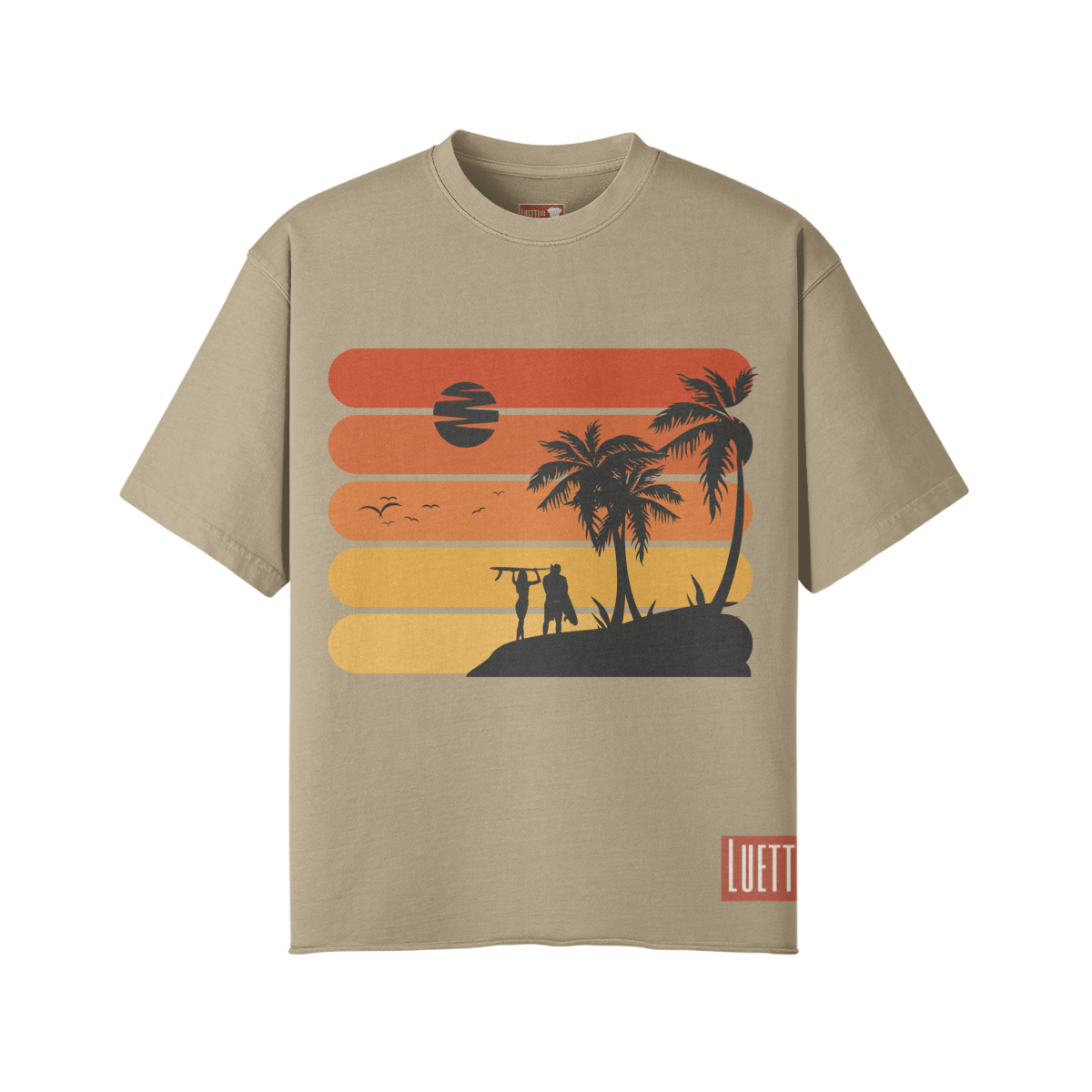 Vintage Surfing Oversized Raw Hem T-shirt