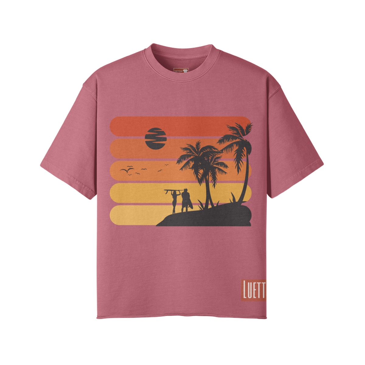 Vintage Surfing Oversized Raw Hem T-shirt