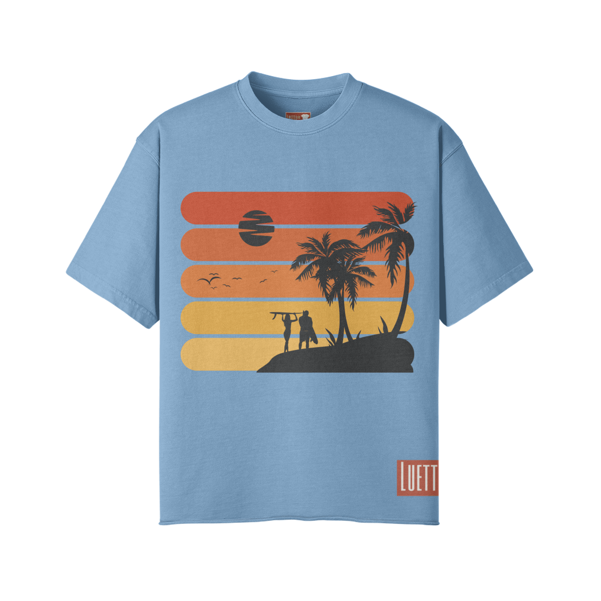 Vintage Surfing Oversized Raw Hem T-shirt