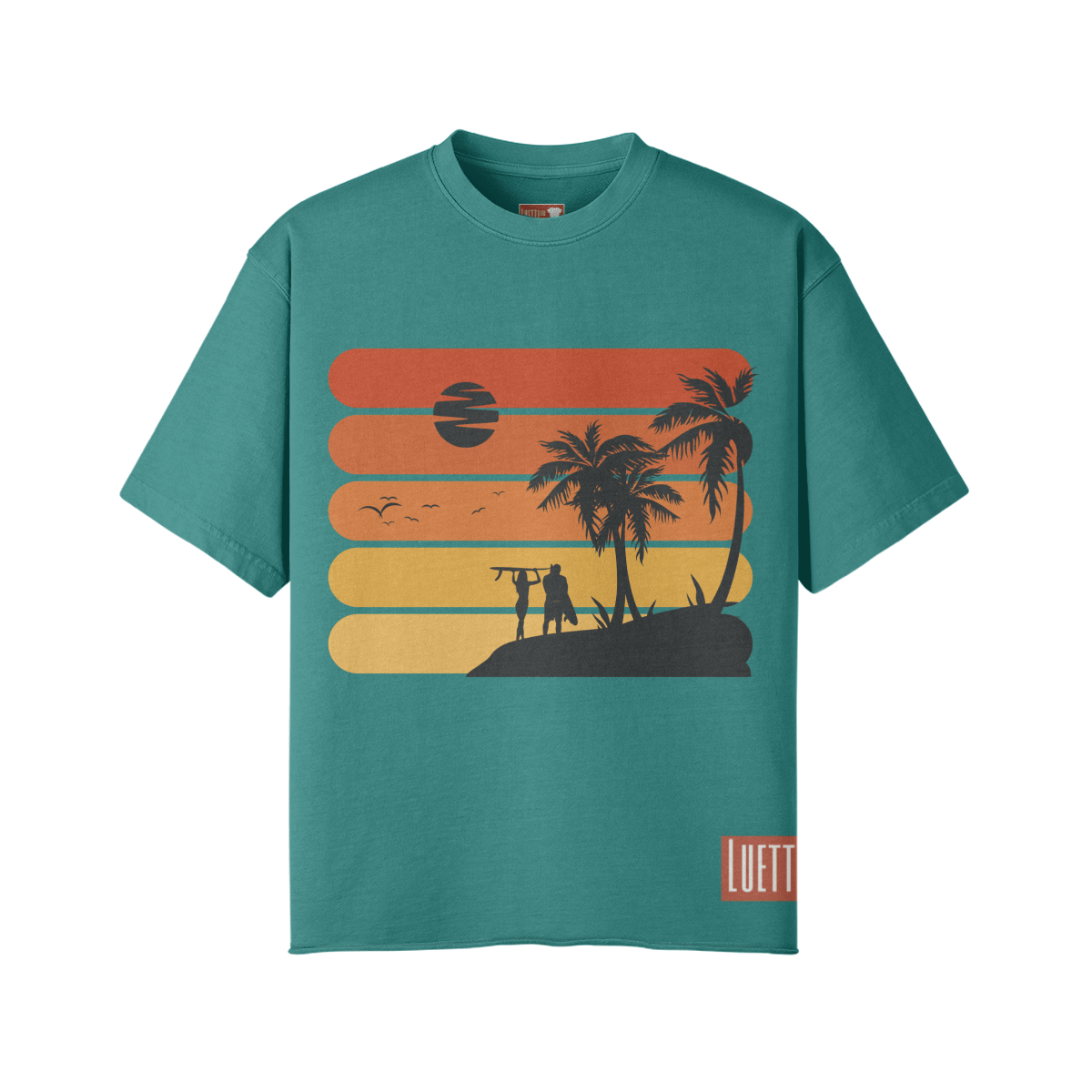 Vintage Surfing Oversized Raw Hem T-shirt