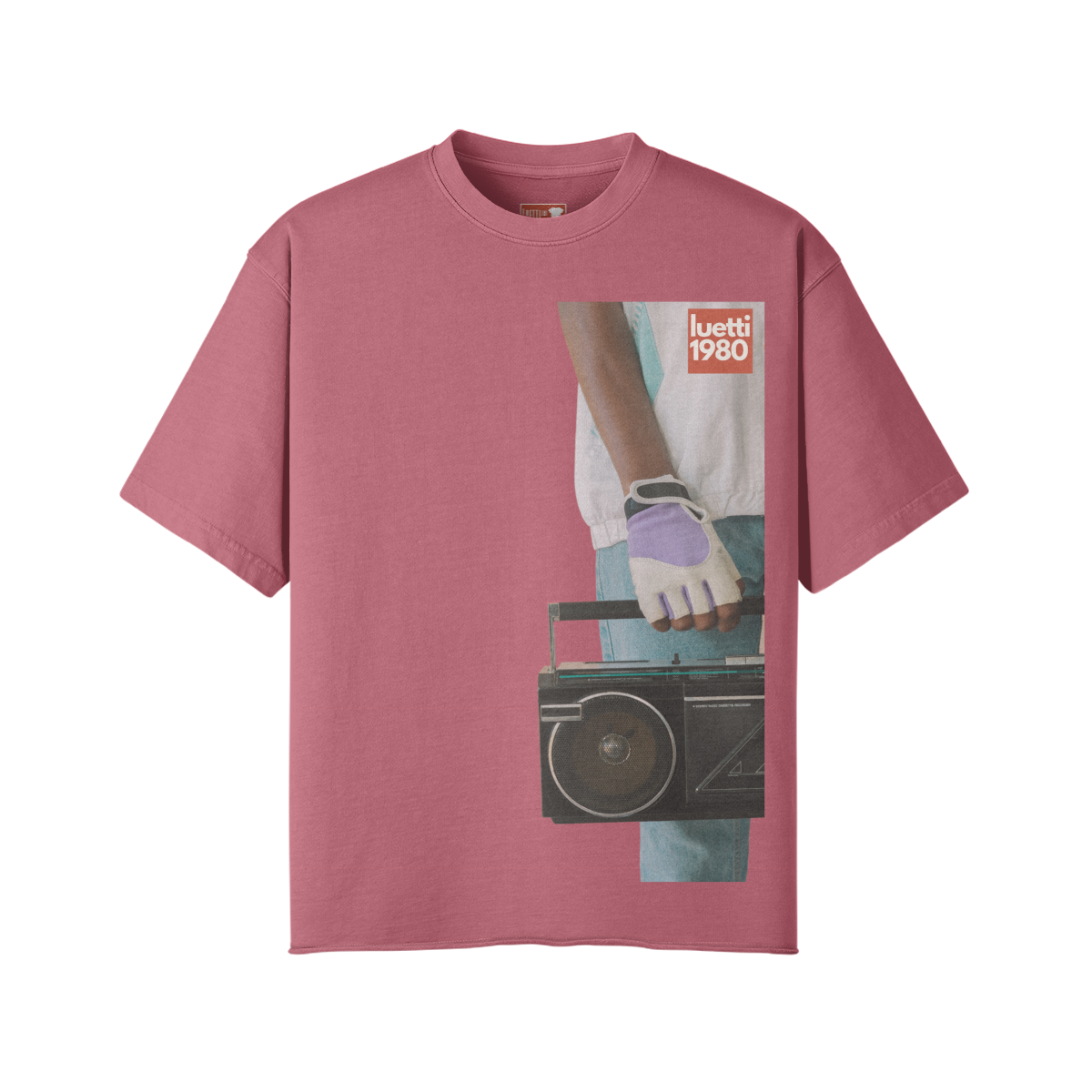 80's Boombox Unisex Faded Raw Hem T-shirt Hip Hop 50th Anniversary Edition