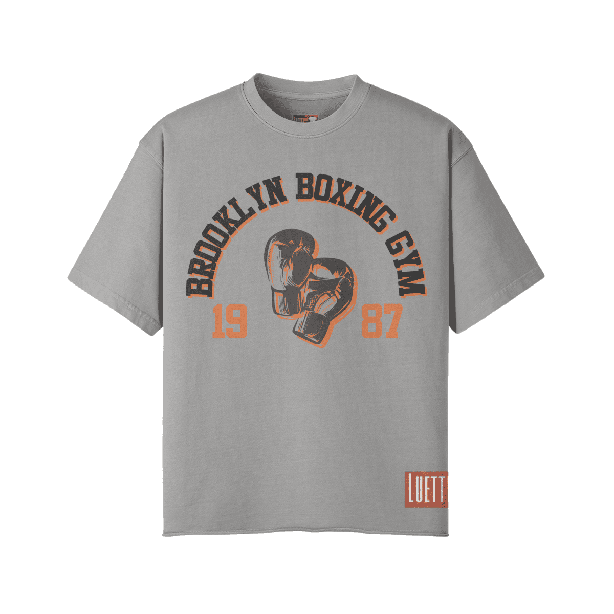 Premium Quality "1987 Brooklyn Boxing Gym" Raw Hem Oversized T-shirt