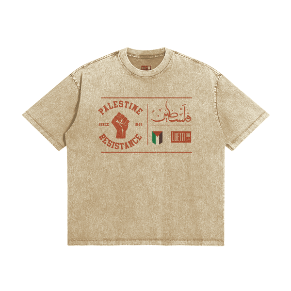 Vintage Palestine Resistance Oversized Faded T-shirt