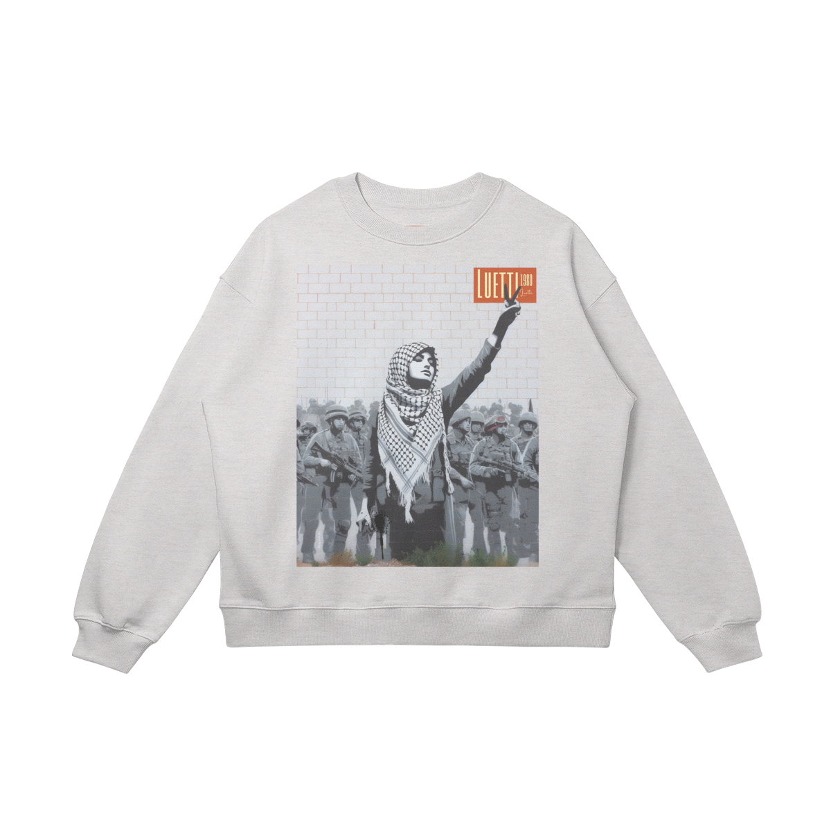 Palestinian Mural Drop Shoulders Sweatshirt