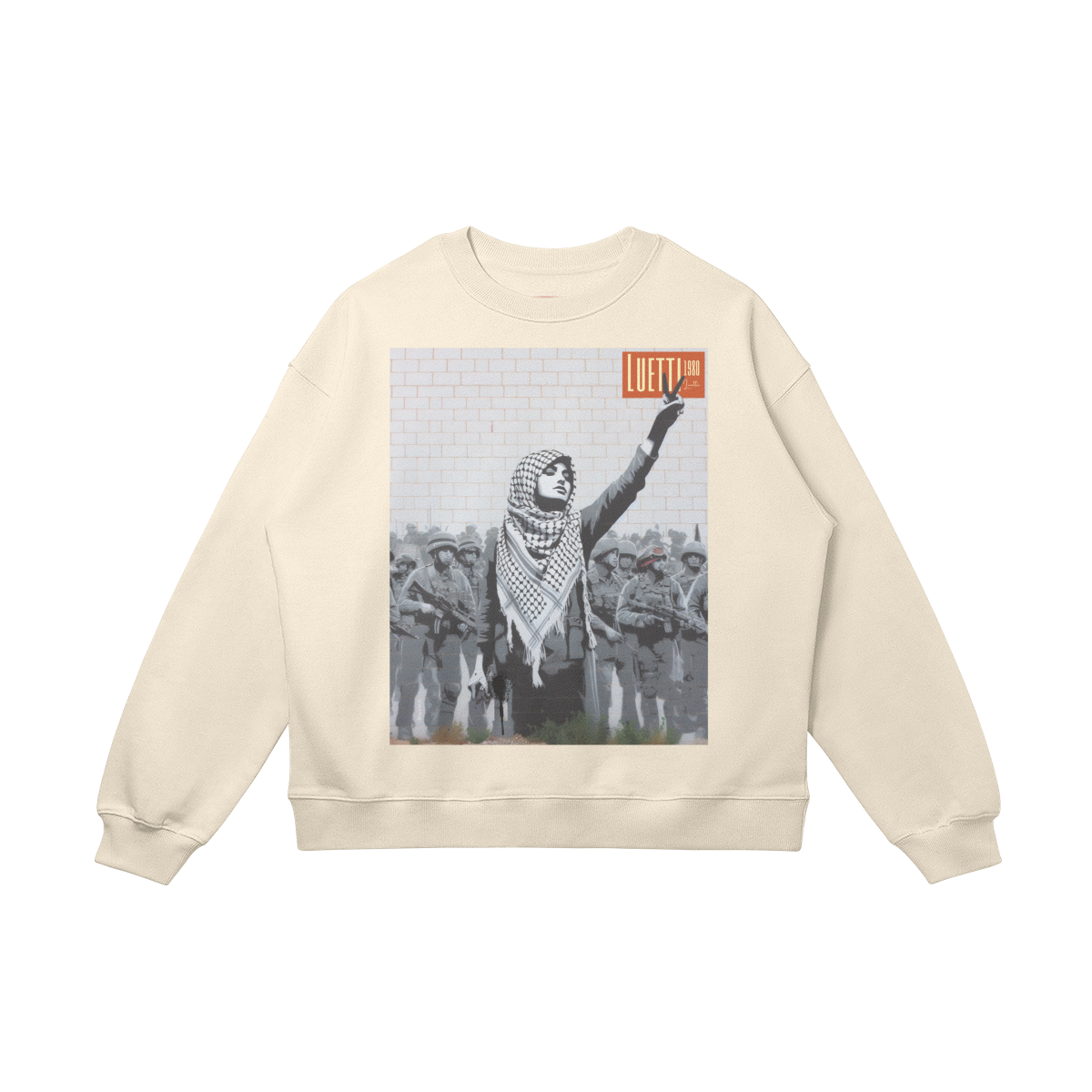 Palestinian Mural Drop Shoulders Sweatshirt