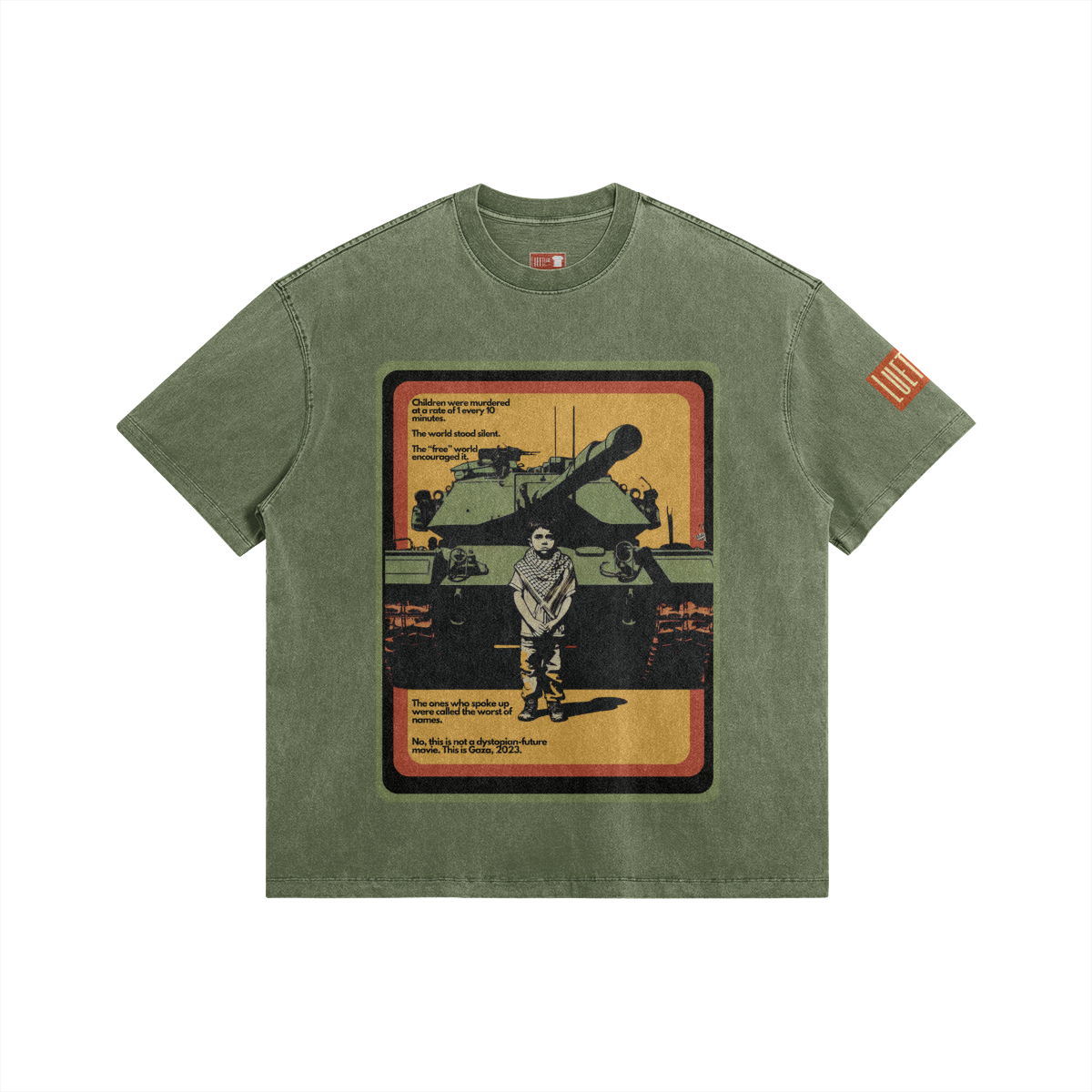 “Gaza Children” Faded Oversized T-shirt