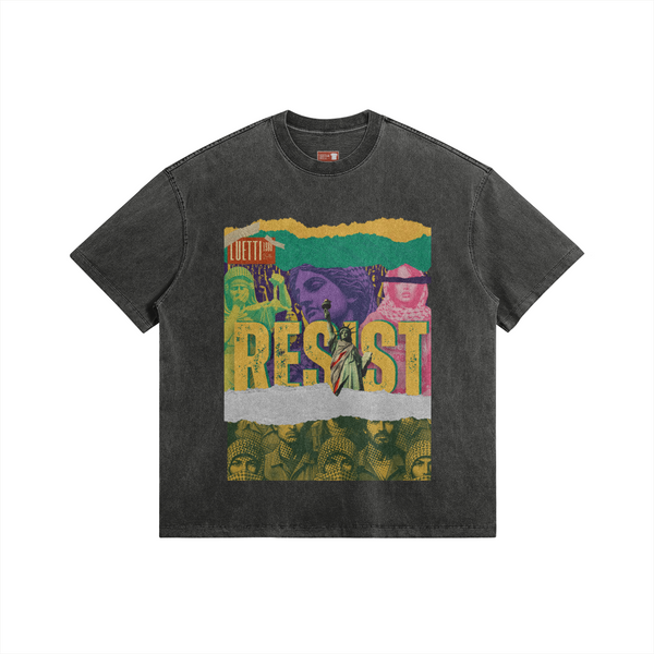 Pop Art "RESIST" Washed Oversized T-shirt