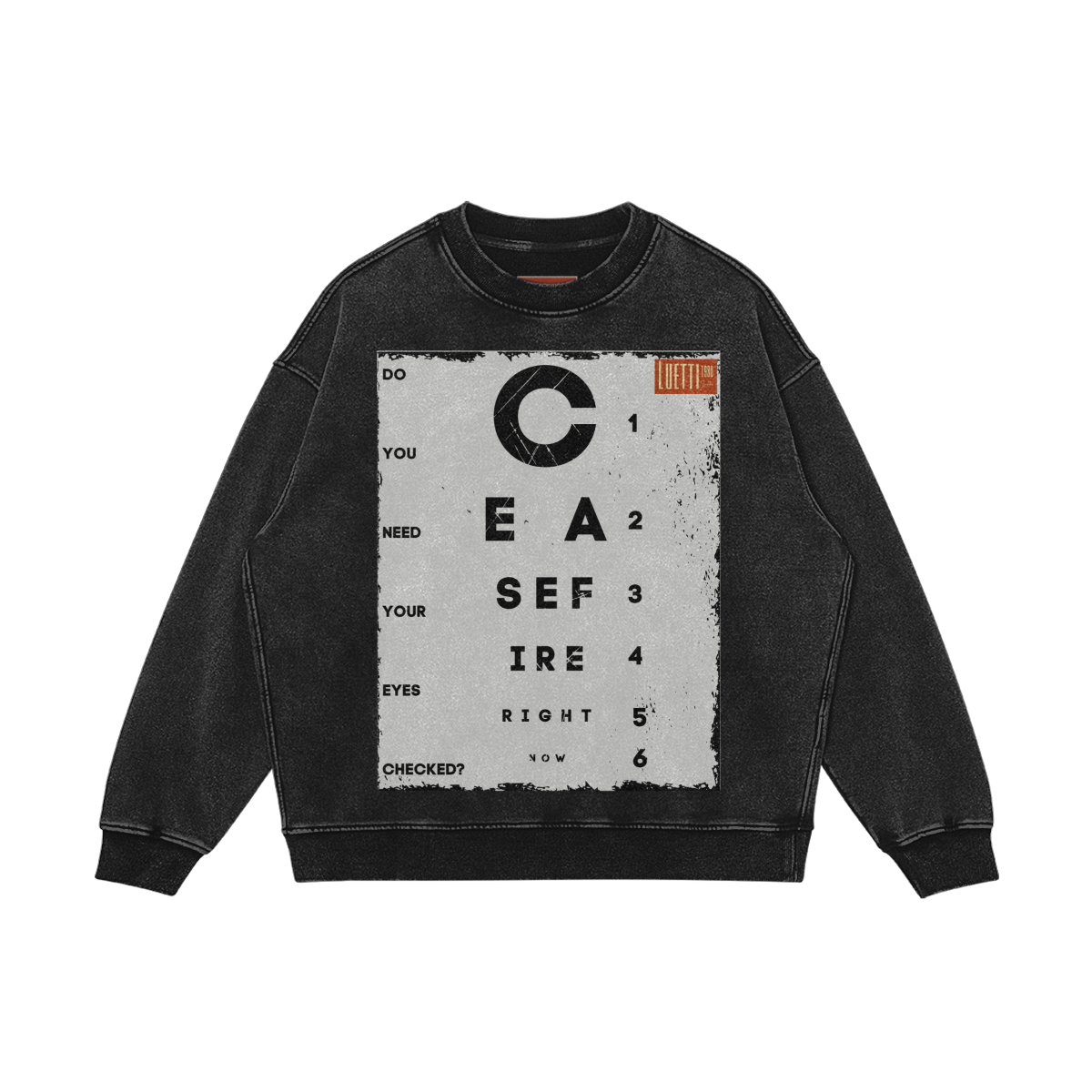 Ceasefire Eye Exam Washed Oversized Sweatshirt