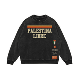 Vintage Palestina Libre Washed Oversized Sweatshirt