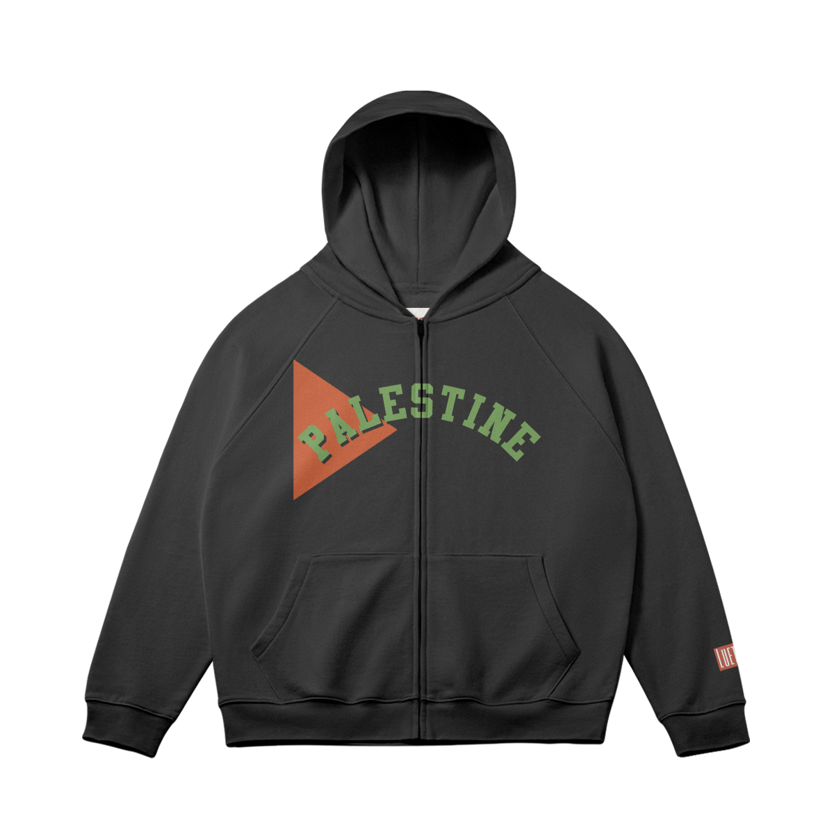 Palestine College Script Oversized Raglan Full Zip Hoodie