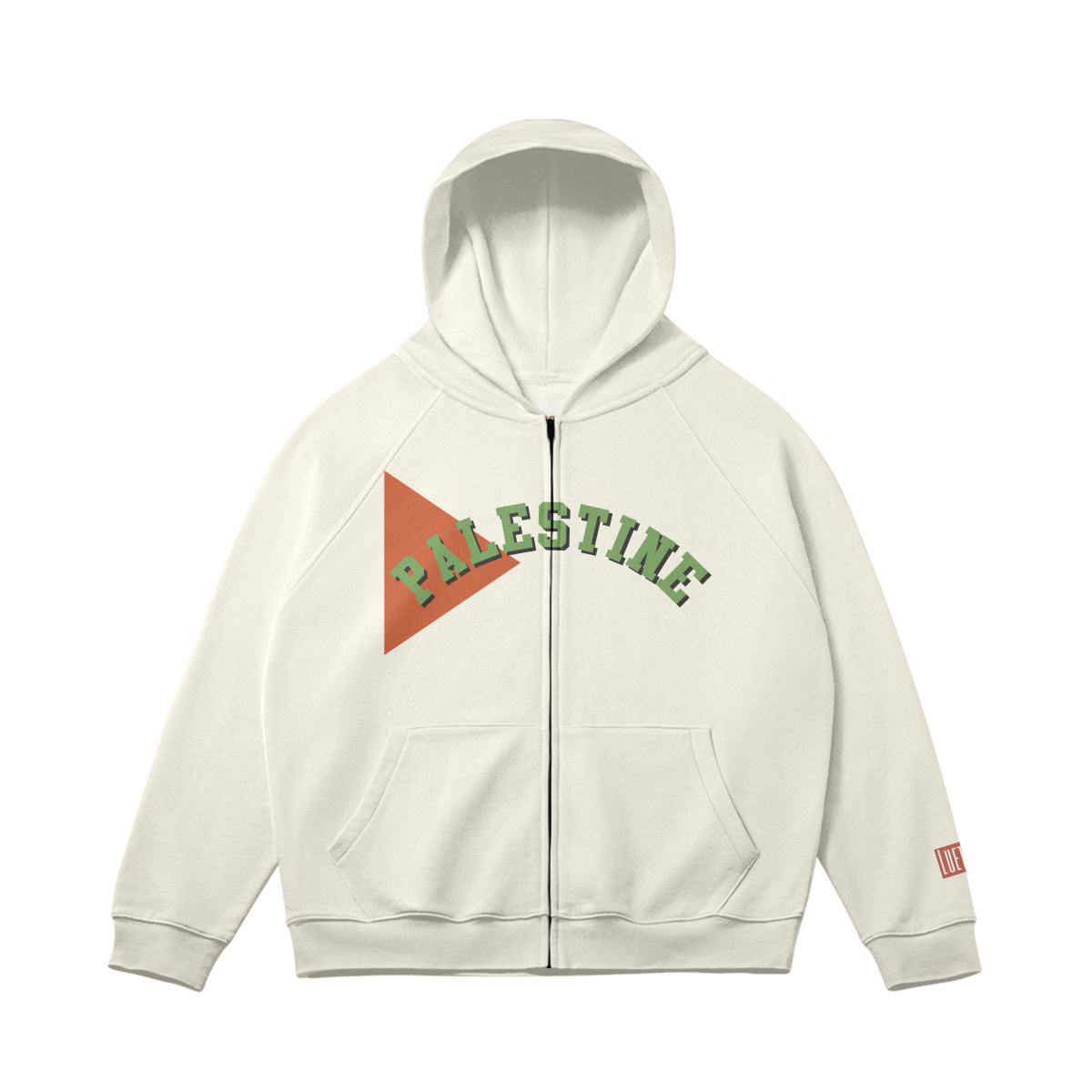 Palestine College Script Oversized Raglan Full Zip Hoodie