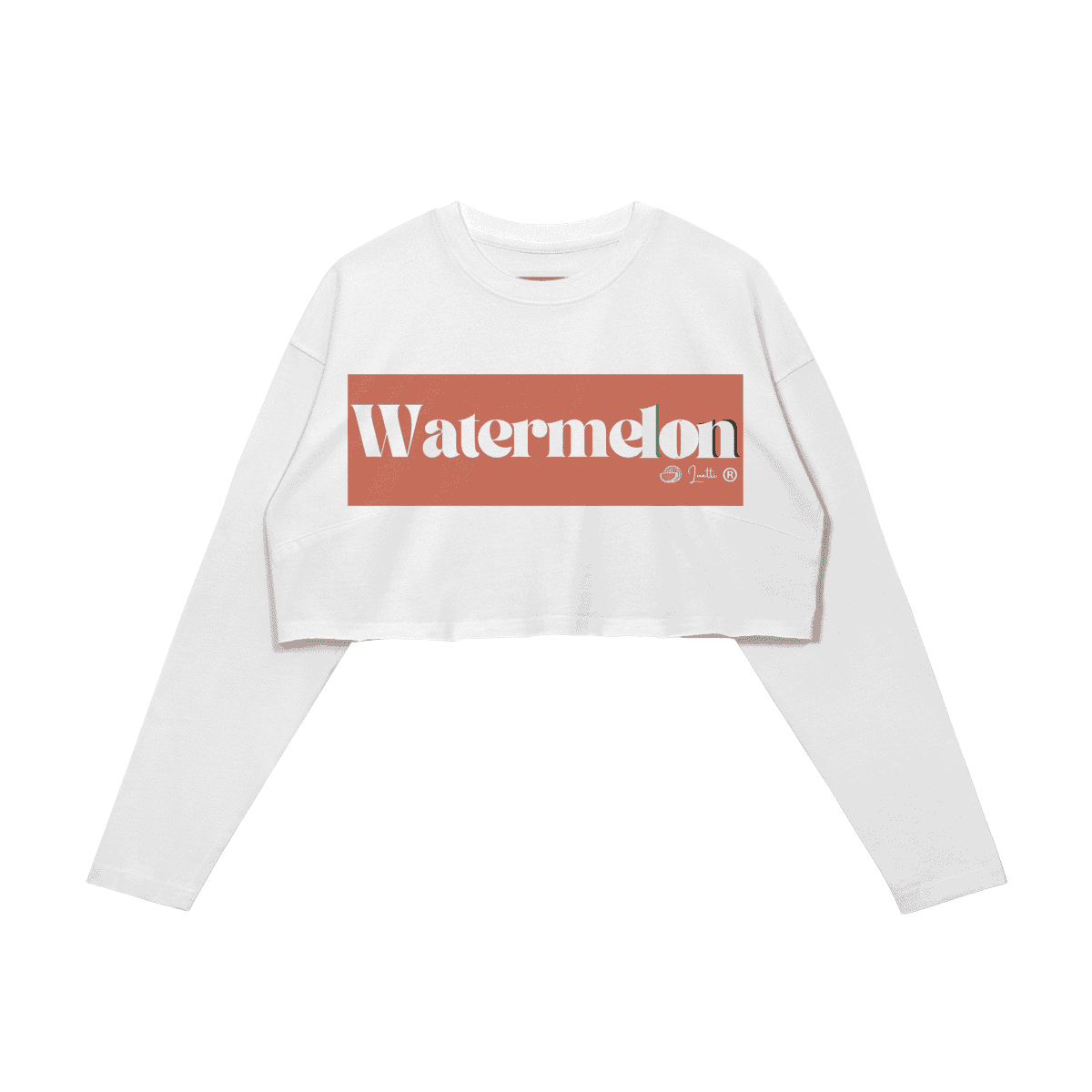 Watermelon Women's Cropped Faded Long Sleeve Crew